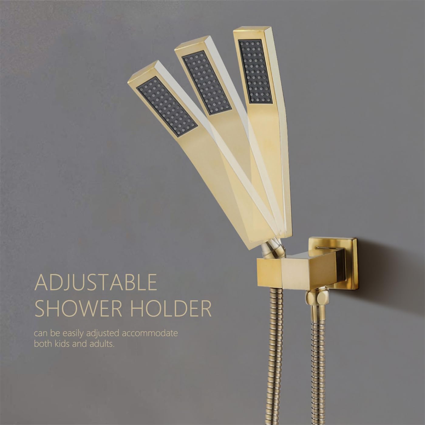 WELLFOR 12 Inch Ceiling Mount Shower System, Bathroom Luxury Rain Mixer, Shower Combo Set, Ceiling Rainfall Shower Head Faucet Trim Kits, Rough-in Valve and Trim Included (Brushed Gold)