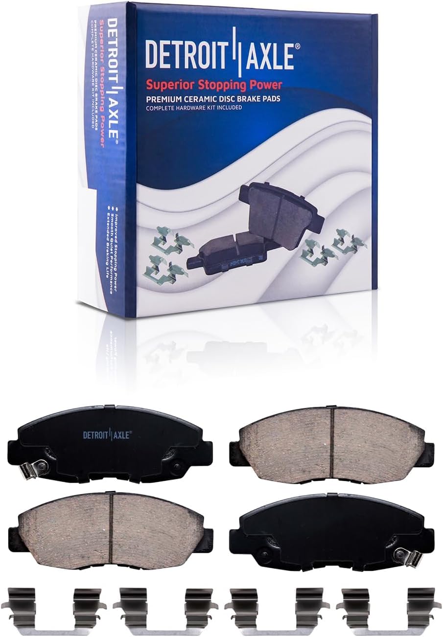 Detroit Axle - Brake Kit for 93-97 Honda Accord CL Disc Brake Rotors Ceramic Brakes Pads Replacement 1993 1994 1995 1996 1997 Front and Rear Brake Kit