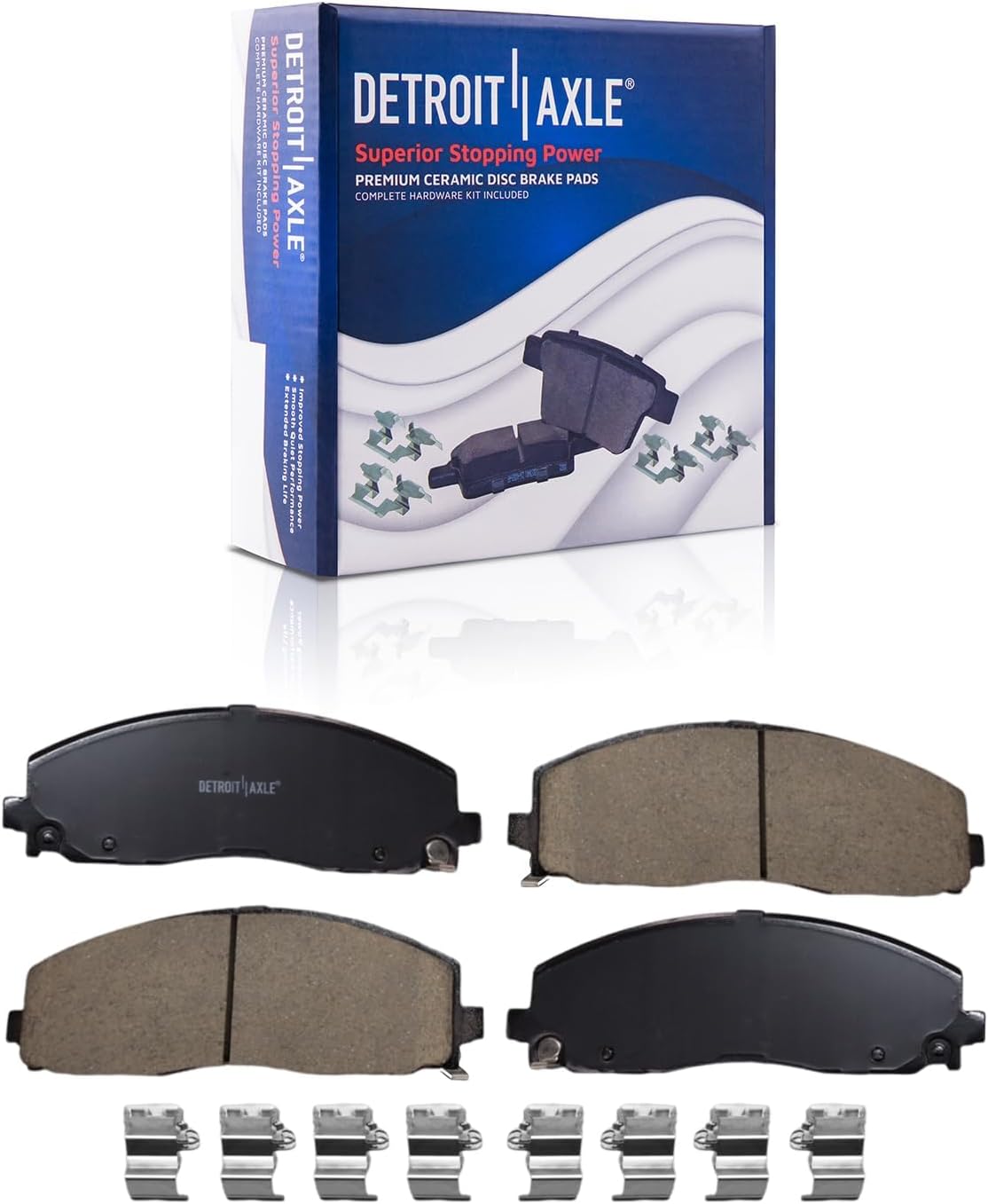 Detroit Axle - Brake Kit for Jeep 2018 2019 2020 2021 2022 2023 Wrangler, Disc Brakes Rotors Ceramic Brake Pads Replacement : 12.99' inch Front and 13.46' inch Rear Rotor