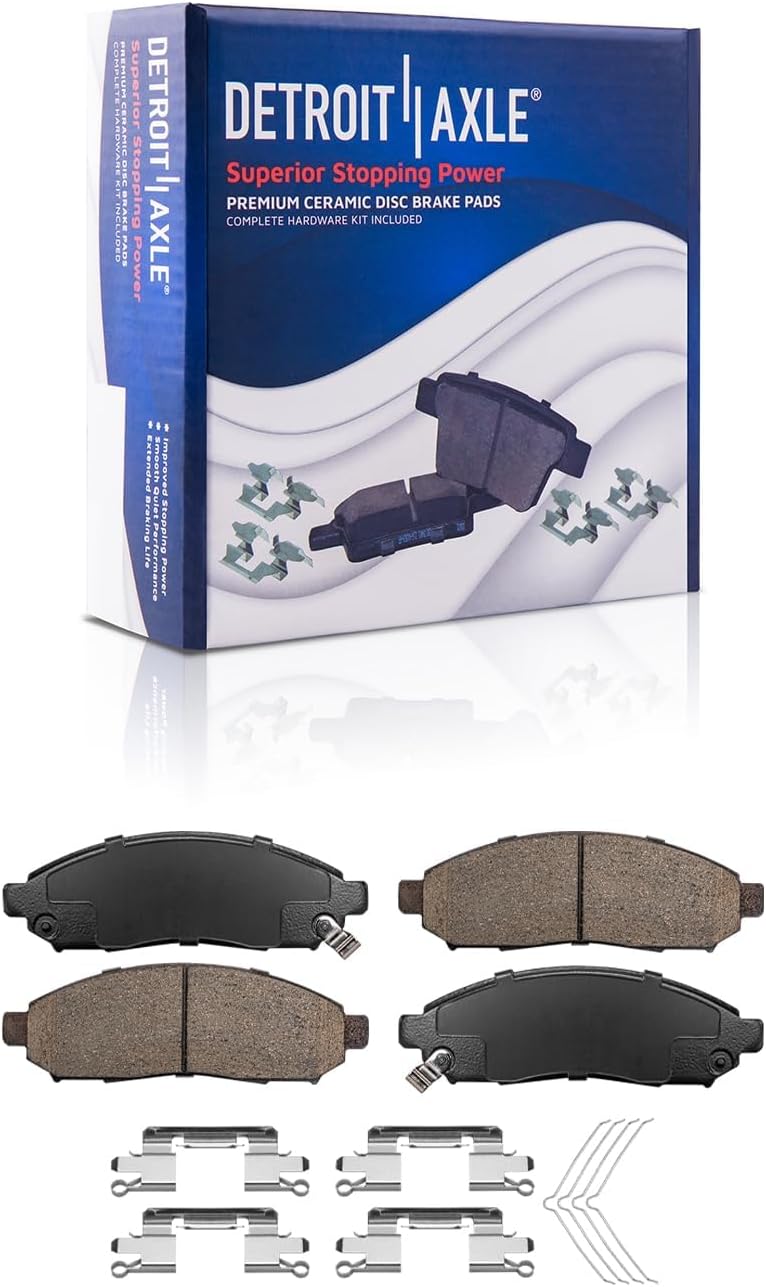 Detroit Axle - Brake Kit for 2005-2019 Nissan Frontier 2009-2012 Suzuki Equator, Drilled Disc Brake Rotors Ceramic Brakes Pads 2010 2011 Replacement: 11.14' inch Front and 11.26' inch Rear Rotor