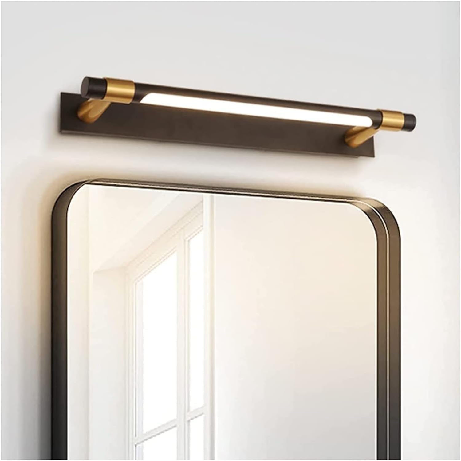 Wall Lamp Mirror Light Wrought Iron Acrylic Black Gold Mirror Front Light Mural Corridor Bathroom Moisture-Proof Dressing Table Led Lamp Wall Decor Lamp, Vintage Chandeliers,Three Color Light-48cm