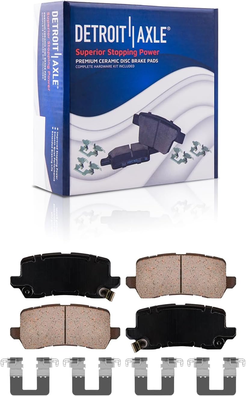 Detroit Axle - 8pc Brake Kit for 2014-2020 Acura RLX, Drilled and Slotted Disc Brakes Rotors Ceramic Brake Pads 2015 2016 2017 2018 2019 Replacement: 12.28' inch Front and 12.20' inch Rear Rotors