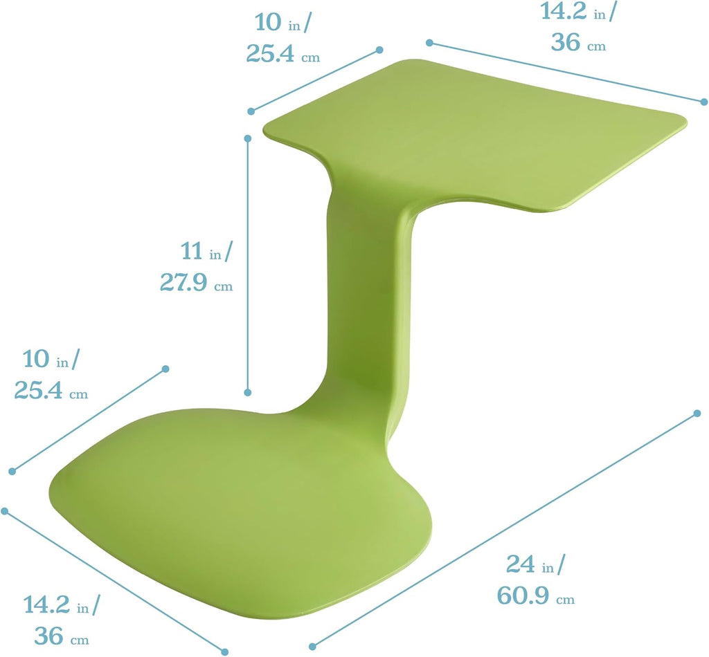 ECR4Kids The Surf Portable Activity Lap Desk, Classroom Essentials, Grassy Green, 10-Pack