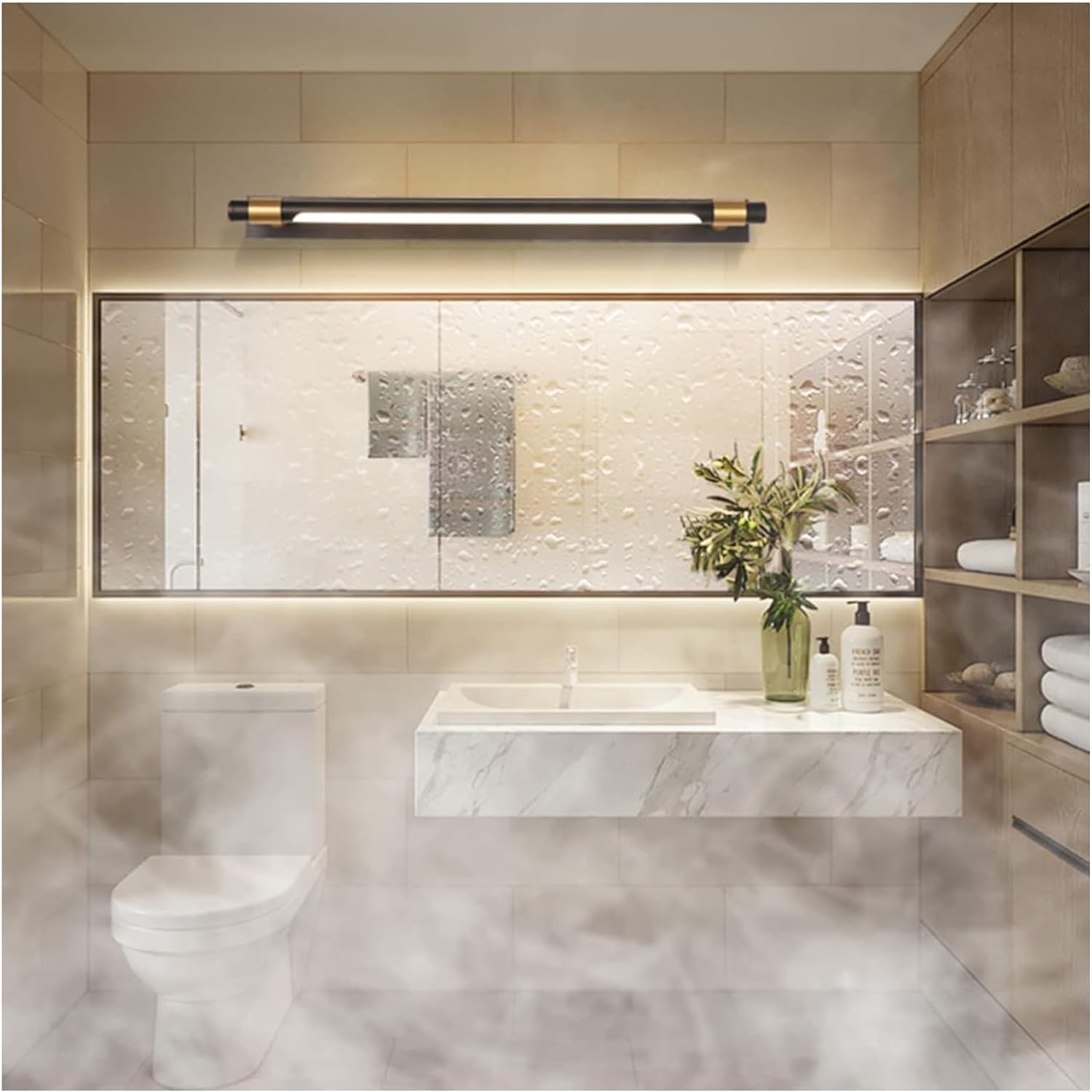 Wall Lamp Mirror Light Wrought Iron Acrylic Black Gold Mirror Front Light Mural Corridor Bathroom Moisture-Proof Dressing Table Led Lamp Wall Decor Lamp,for a Family Dinner