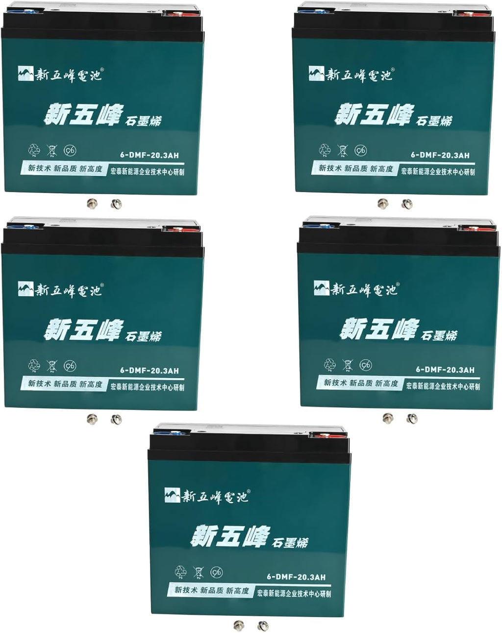 5 Pack 12V 20Ah AGM SLA Battery – 6-DMF-20 6-DZM-20 for Electric Scooter, Go Kart, ATV, UTV, Motorcycle, Lawn Mower