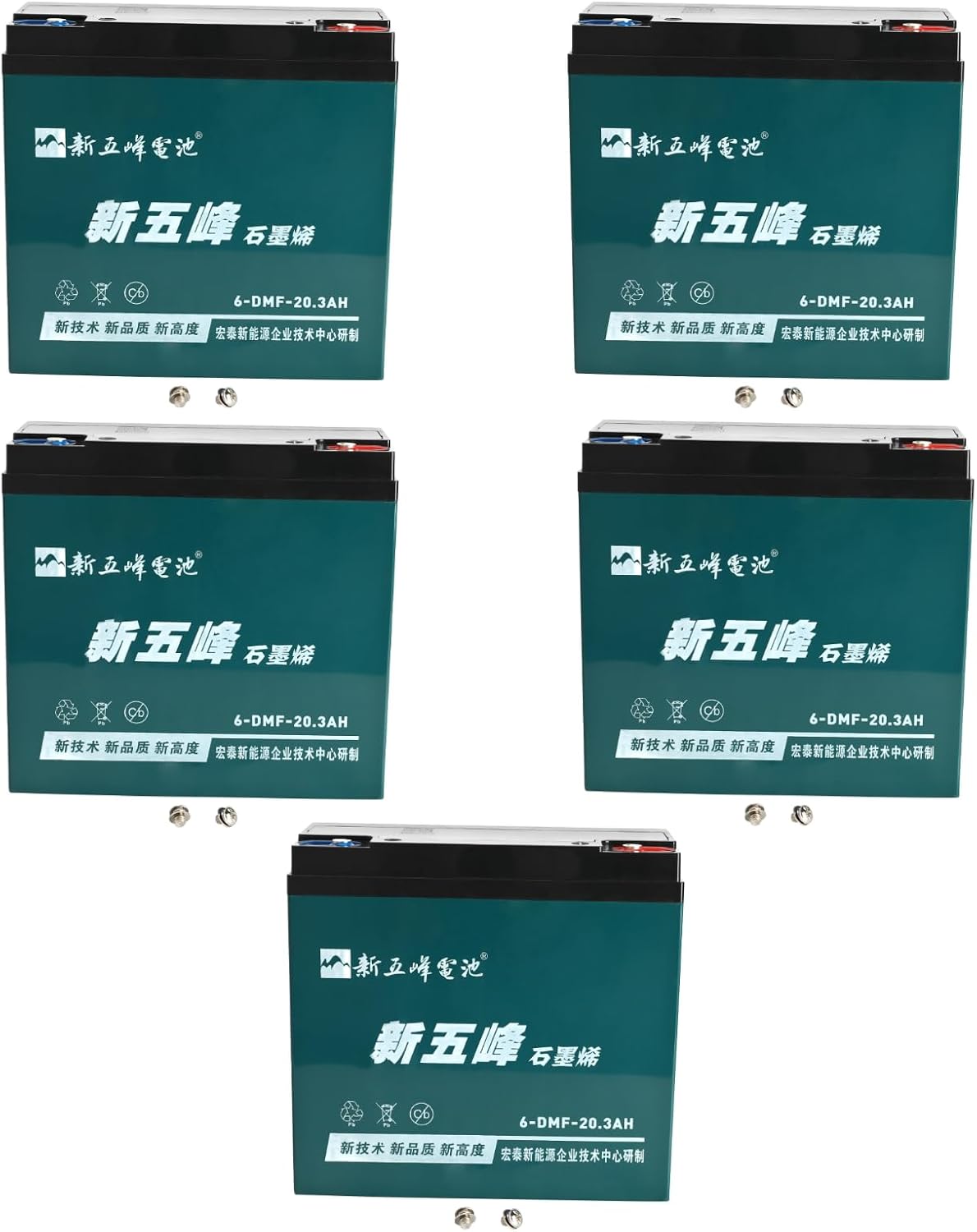 5 Pack 12V 20Ah AGM SLA Battery – 6-DMF-20 6-DZM-20 for Electric Scooter, Go Kart, ATV, UTV, Motorcycle, Lawn Mower