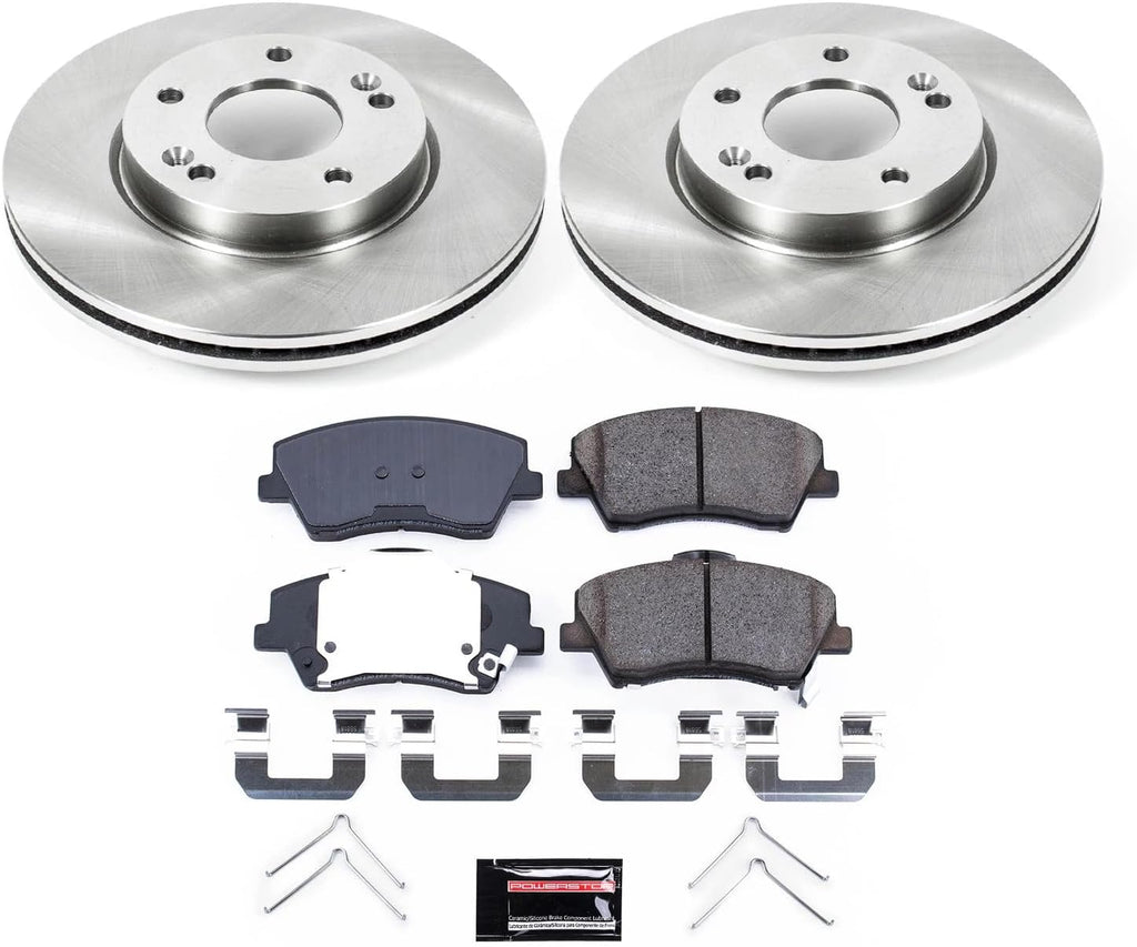 PowerStop Front Brake Kit for Hyundai Elantra 2017-20 - Z17 Ceramic Brake Pads & Disc Rotors Replacement, KOE7370