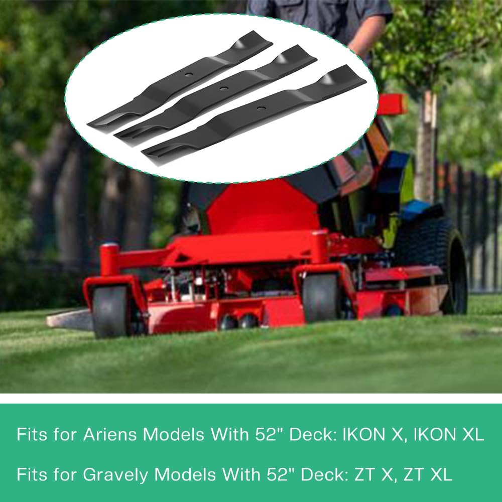 52' Zero Turn Lawn Mower Blade 04771200 for Ariens IKON X XL, for Gravely ZT X XL Series, 9pcs