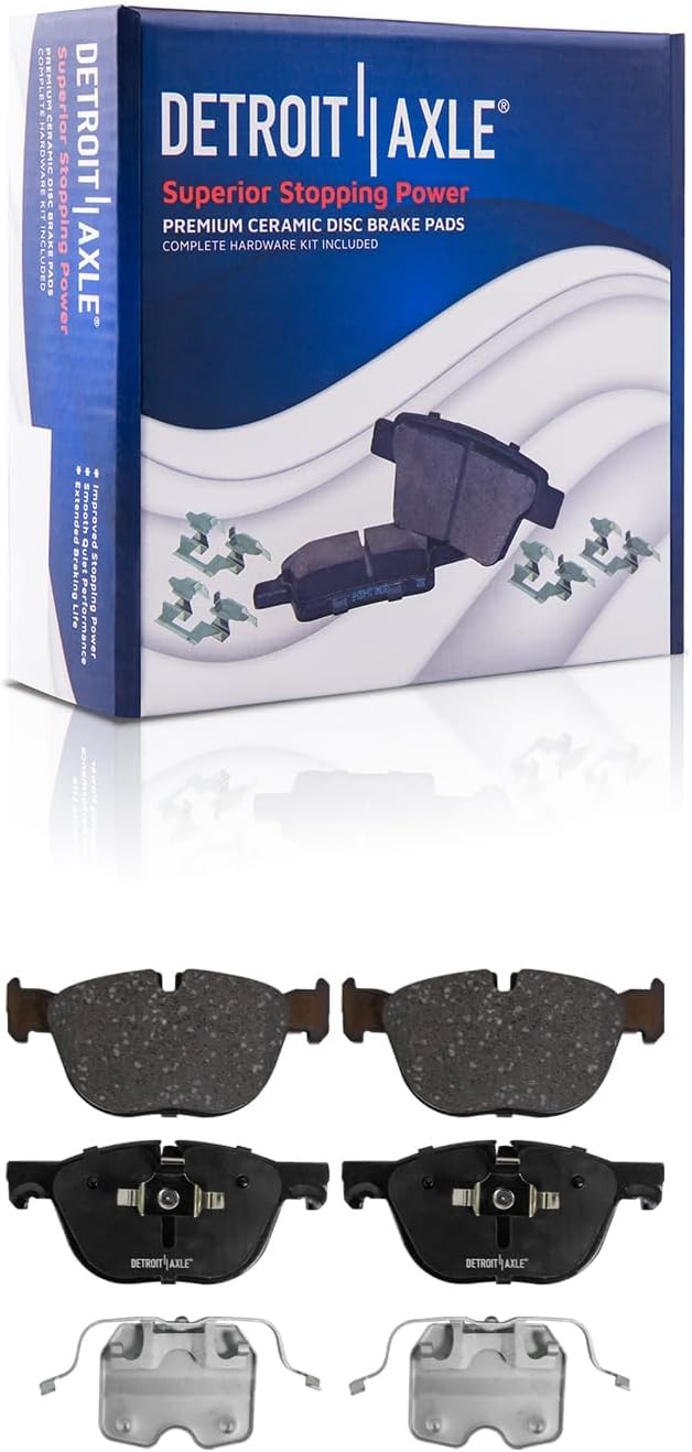 Detroit Axle - 8pc Brake Kit for 2007-2010 BMW X5 2008 X6, Disc Brakes Rotors Ceramic Brake Pads with Hardware Replacement: 13.70' inch Front and 13.58' inch Rear Rotor
