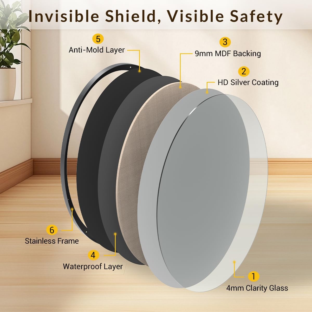 MOON MIRROR Black Pivot Mirror, Wall Mirror for Bathroom 24x36'', Oval Black Vanity Mirror, Oval Pivot Bathroom Mirror, Tilting Bathroom Pivoting Mirror for Wall Mounted (Overall 27.75' x 36')