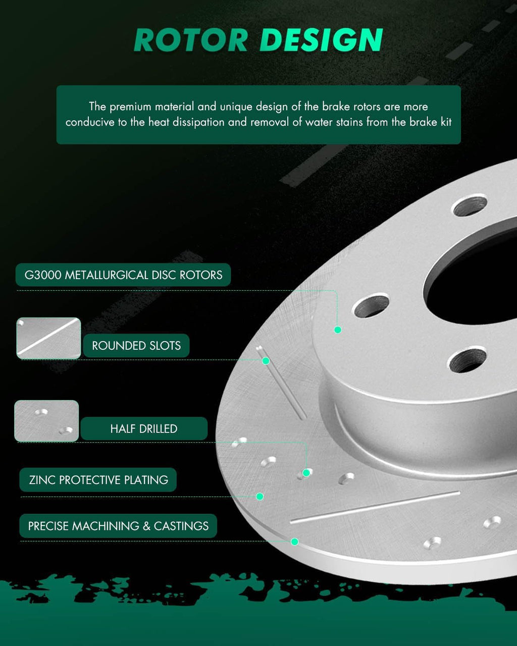 Brake and Rotors Kits,SCITOO 4pcs Brake Rotors and 8pcs Ceramic Brake Pads fit for 2004-2013 for Mazda 3