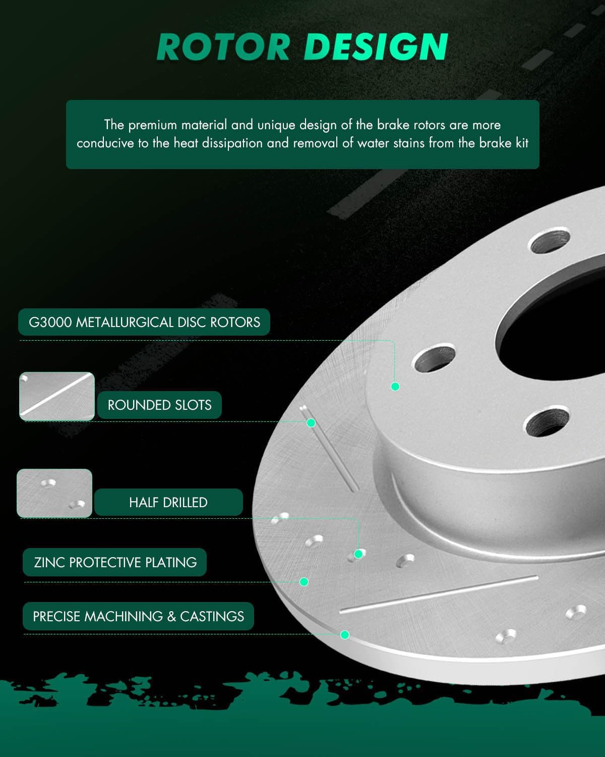 Brake and Rotors Kits,SCITOO 4pcs Brake Rotors and 8pcs Ceramic Brake Pads fit for 2004-2013 for Mazda 3