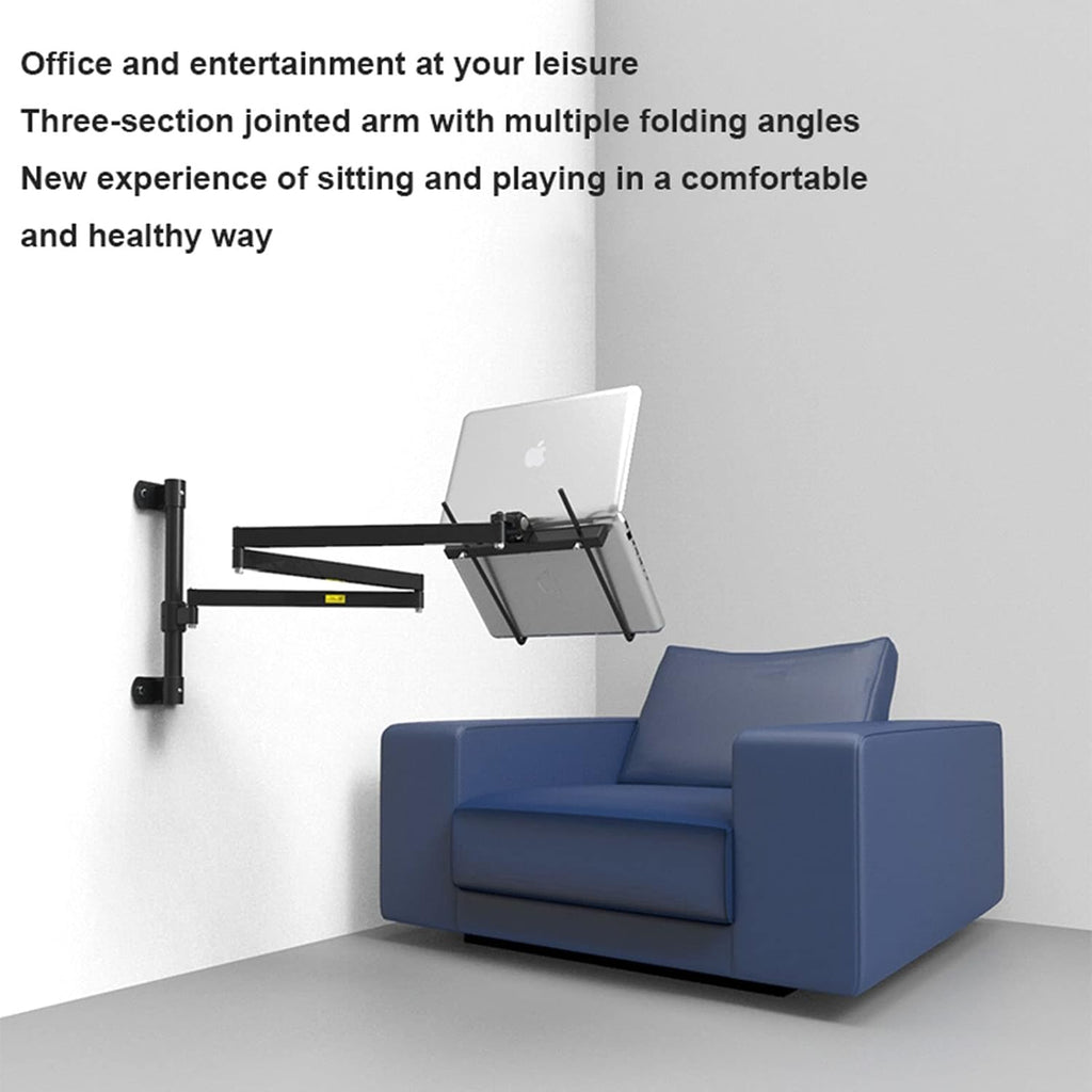 Wall Mount Laptop Stand - Swing/Tilt/Rotate Adjustable Screen Mount for 13-17 inch Laptops