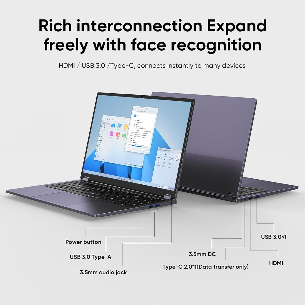 15.6' Laptop Computer 2-in-1,Win 11 Pro 8GB RAM 256GB SSD Core m3 8100Y(up to 3.40 GHz),MS Office 365 Ultra-Thin,FHD Touchscreen, Wi-Fi 5, BT5.1, RJ45,(2in1 8GB RAM 256GB SSD)