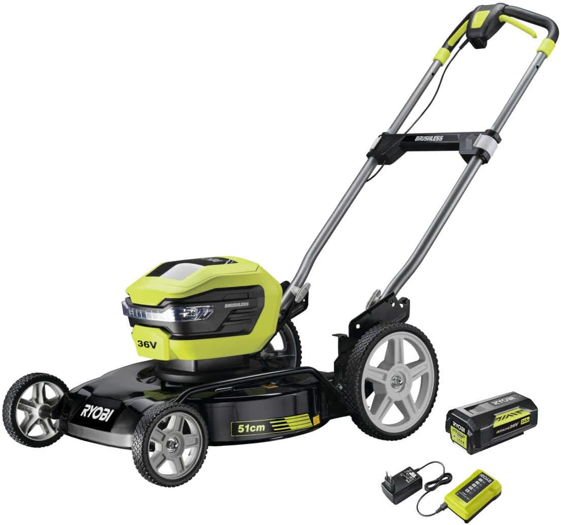 Ryobi RY36LMMX51-140 Brushless Lawnmower Battery 36V 51cm No Bag Kit 4.0 Ah