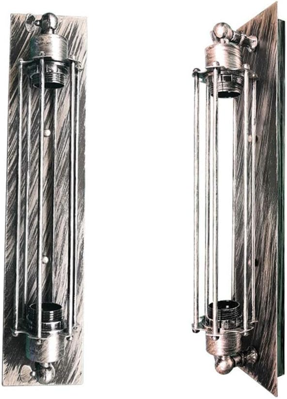 Modern Wall Mount Lamp, Industrial Loft Indoor Wall Sconce Lighting Retro Industrial Wind Wrought Iron Flute Wall Lamp Light Fixture E27 Wall Light Lantern fo(Silver)