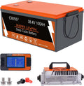 CHINS 36V Golf Cart Bluetooth LiFePO4 Battery, with 200A BMS, includes 36V 25A Lithium Charger and Monitor, 1000A Peak Current Perfect for Golf Cart, Trolling Motor etc