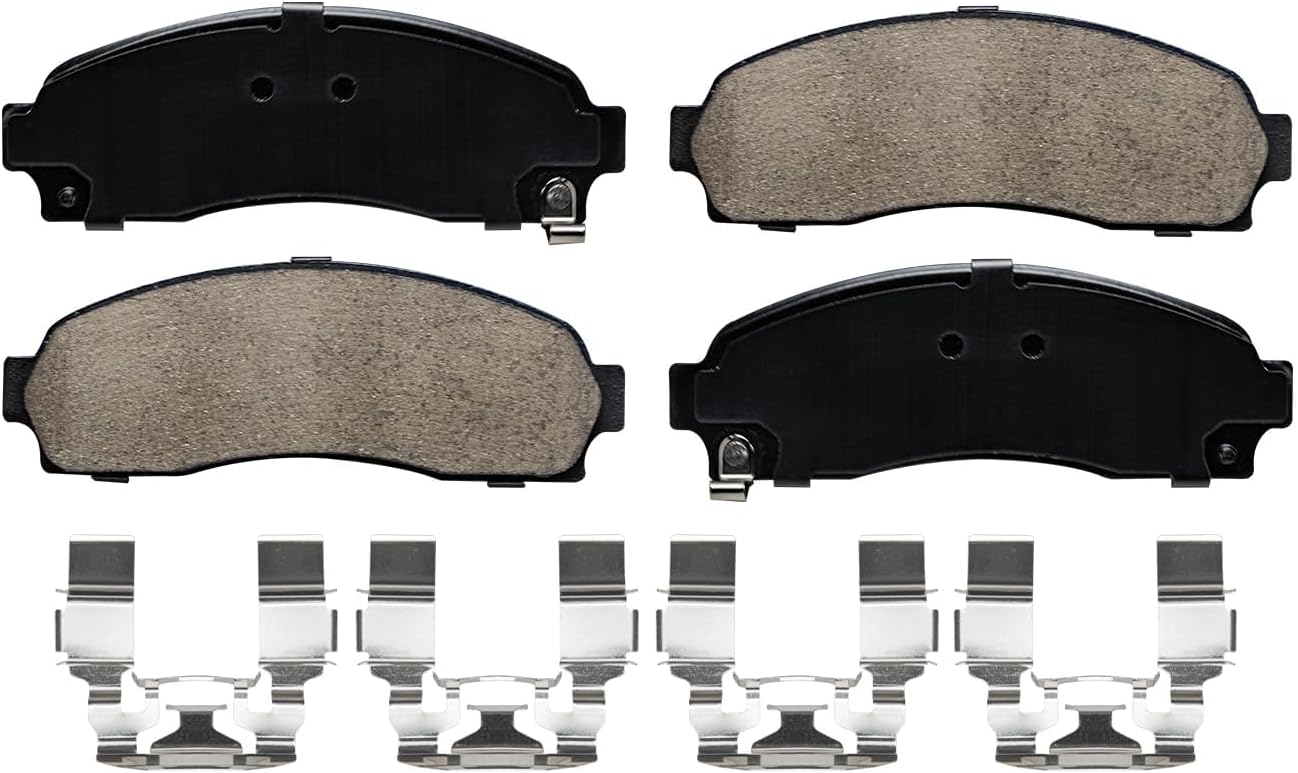 Detroit Axle - Front Brake Kit for 2002-2005 Ford Explorer Mercury Mountaineer Drilled & Slotted Brake Rotors and Ceramic Brakes Pads 2003 2004 Replacement