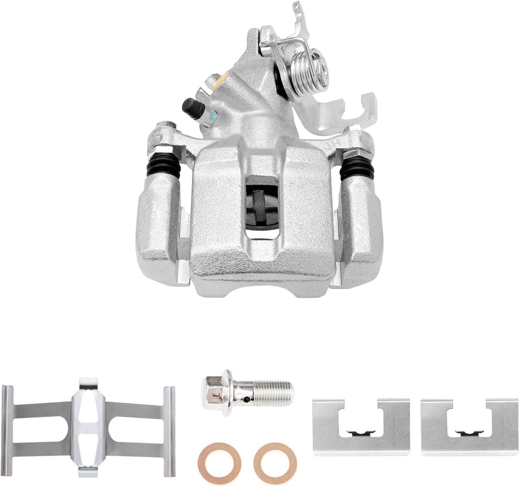 Detroit Axle - Rear Brake Kit for 2003-2007 Honda Accord 2004-2008 Acura TSX, 2005 2006, Drilled & Slotted Rotors Left Brake Caliper Replacement