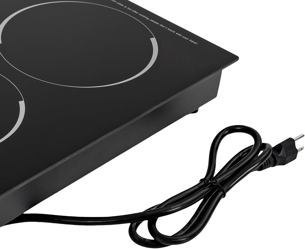 2 Burner Electric Cooktop, 20 Inch Electric Stove Top with Knob Controls, 9 Levels of Heat, Timer Function for Kitchens Apartment, Hotel