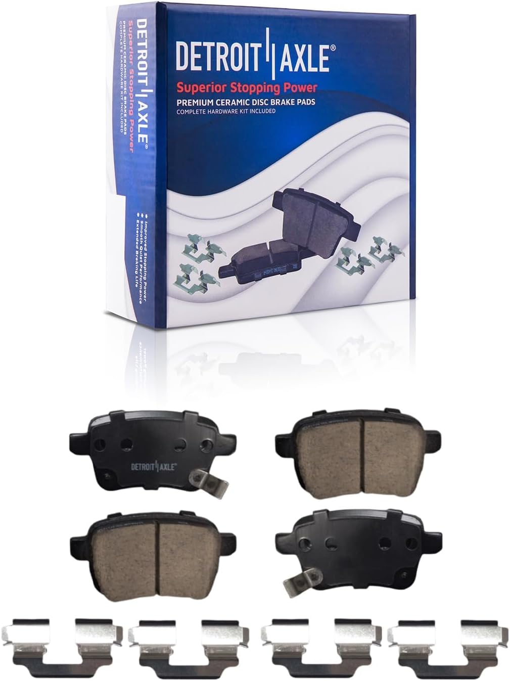 Detroit Axle - Brake Kit for Fiat 2014-2020 500L, 2015 2016 2017 2018 2019 Disc Brake Rotors Ceramic Brakes Pads Replacement : 12.01' inch Front and 10.39' inch Rear Rotor