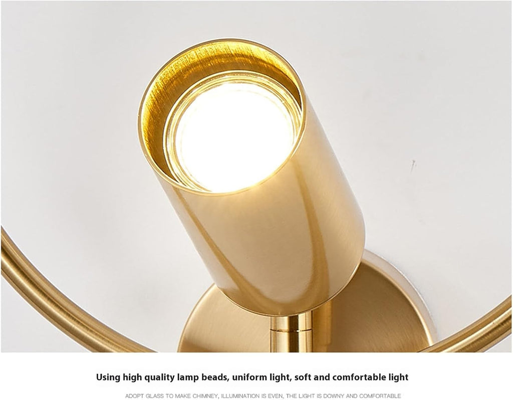 Bathroom Dresser Wall Lamp Wrought Iron Lamp Body,Ring LED Wall Sconce, d LED Wall Lights Fixture Wall Decor,Kitchen Bedroom Living Dining Rooms Corrido Lighting Fixtures