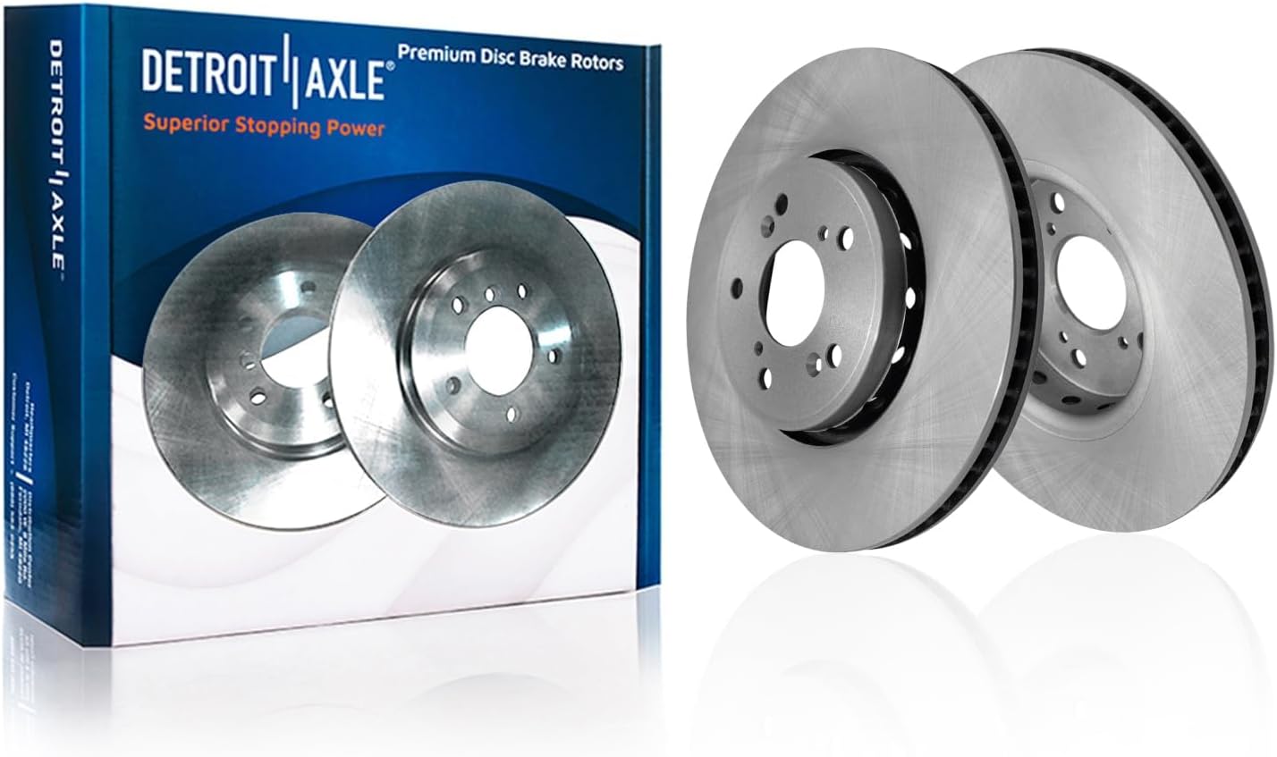 Detroit Axle - 10pc Brake Kit for Acura 2013-2018 RDX, Disc Brake Rotors Ceramic Brakes Pads with Hardware 2014 2015 2016 2017 Replacement: 12.28' inch Front and 12.00' inch Rear Rotor