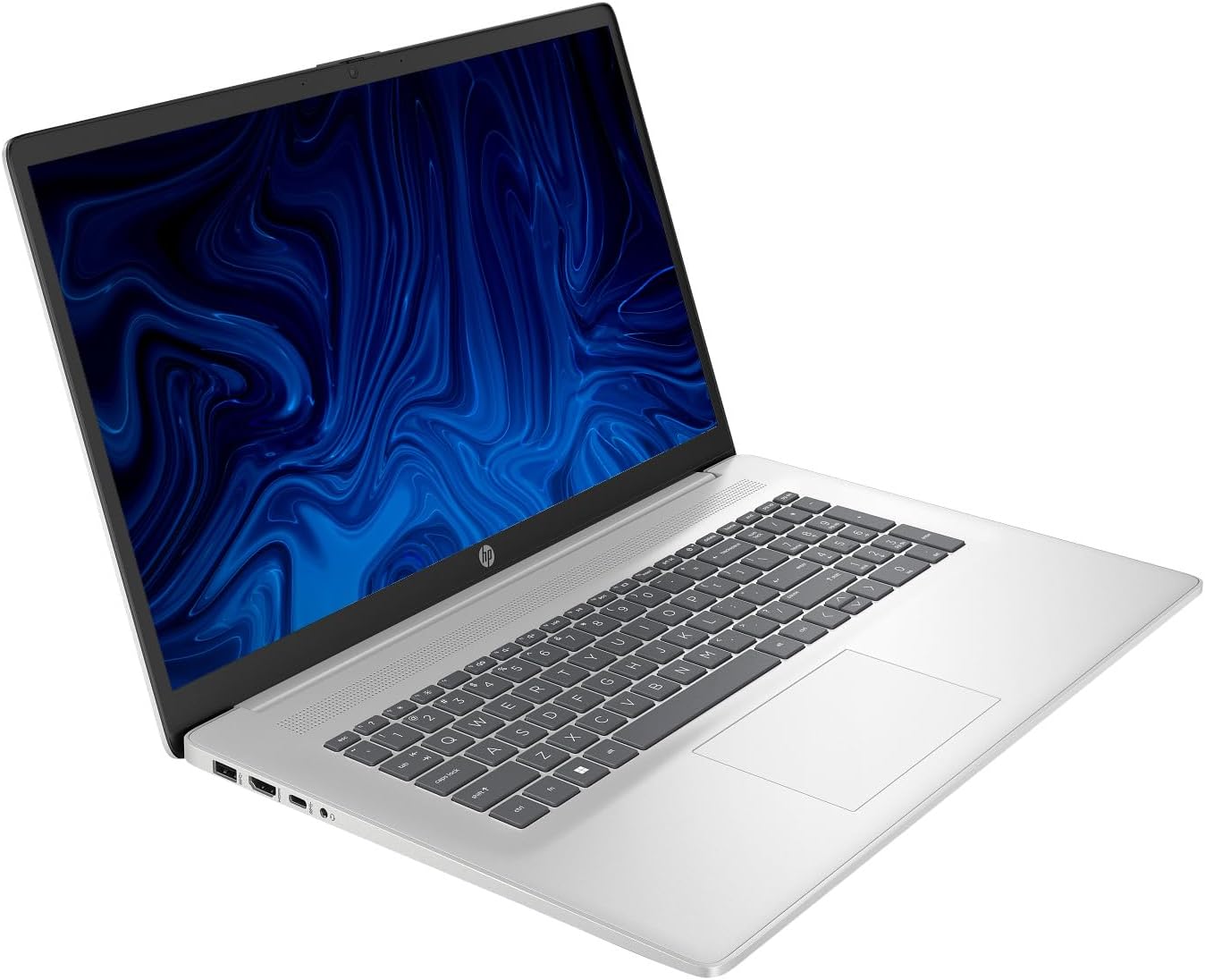 HP 17.3' Business Laptop Computer, Windows 11 Pro 17 Inch Laptop 32GB RAM 2TB SSD, Intel Core i3-N305 8-Core, Microsoft Office Lifetime Suite, Numeric Keypad, SageNova Earphones, Natural Silver