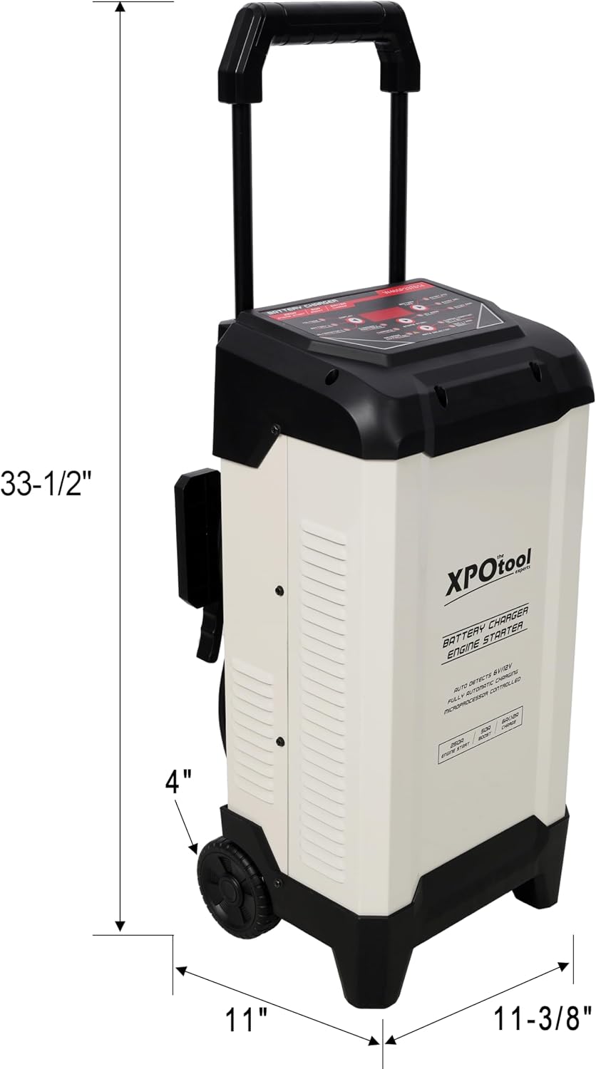 Smart Battery Charger and Maintainer, 6V and 12V 250 Amp, Fully Automatic Trickle Charger for Cars, Trucks, Motorcycles, Lawnmowers with Battery Desulfation Function, ETL Certified