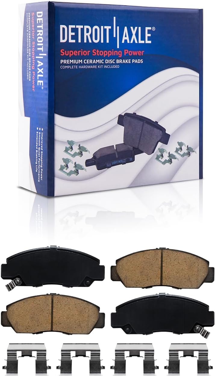 Detroit Axle - Brake Kit for Acura 2006-2011 CSX, 2007-10 Replacement Drilled Slotted Disc Rotors Ceramic Brakes Pads with Hardware : 11.10' Front and 10.24' Rear Rotor