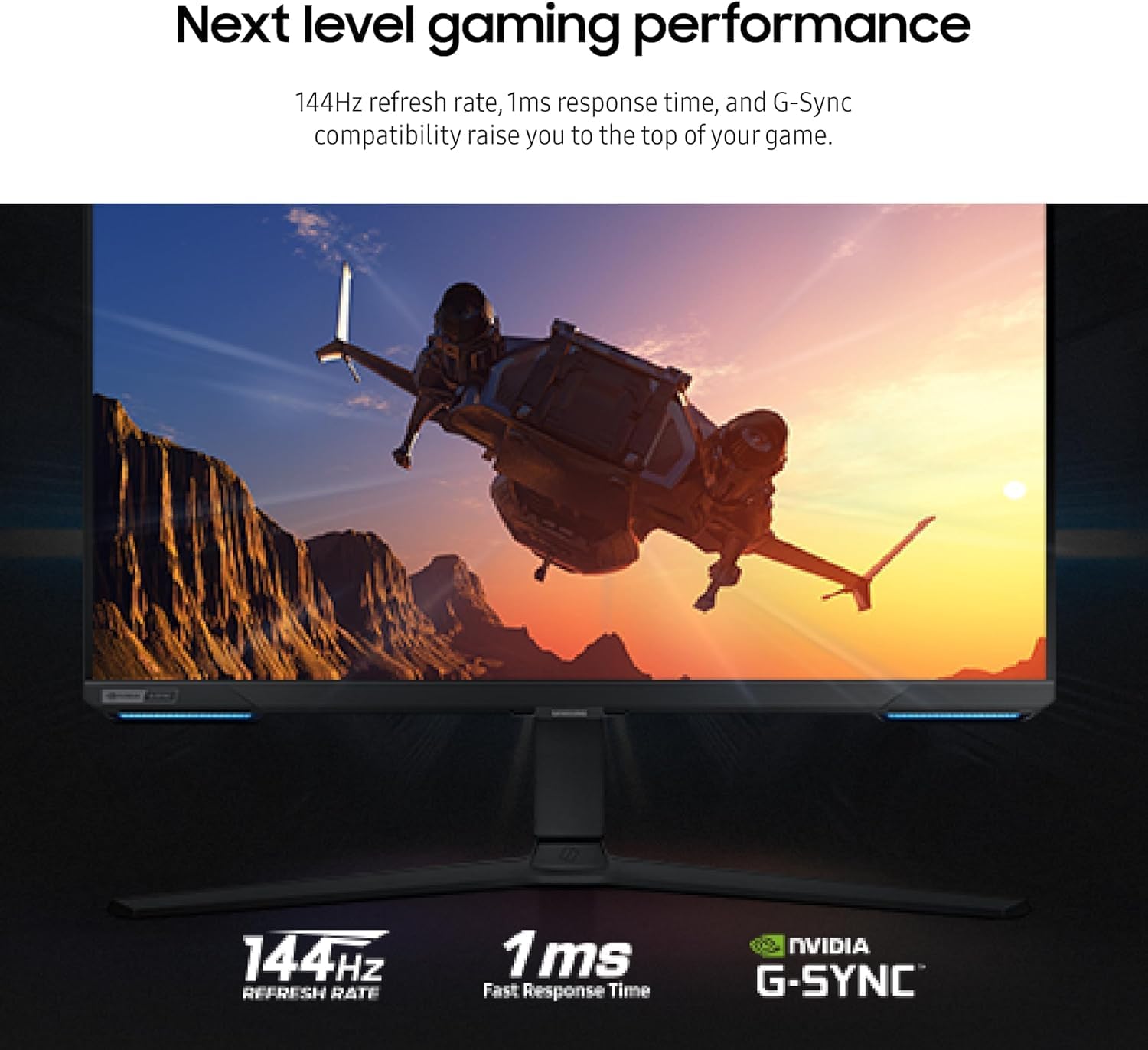 Samsung Odyssey 28-Inch UHD(3840 x 2160) Gaming Monitor | Built-in Speakers | HDR 400 144Hz 1ms | G-Sync and FreeSync Premium Pro Compatible | Wi-Fi 5 | Smart TV | Includes Remote Control