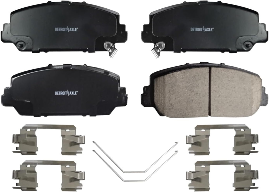 Detroit Axle - 8pc Brake Kit for 2014-2020 Acura RLX, Drilled and Slotted Disc Brakes Rotors Ceramic Brake Pads 2015 2016 2017 2018 2019 Replacement: 12.28' inch Front and 12.20' inch Rear Rotors