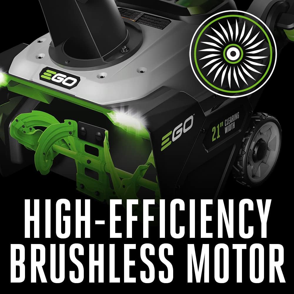 EGO POWER+ 21' Electric Snow Blower, Cordless Steel Auger, Includes (2) 56V 5.0Ah Batteries and Dual Port Charger - SNT2112