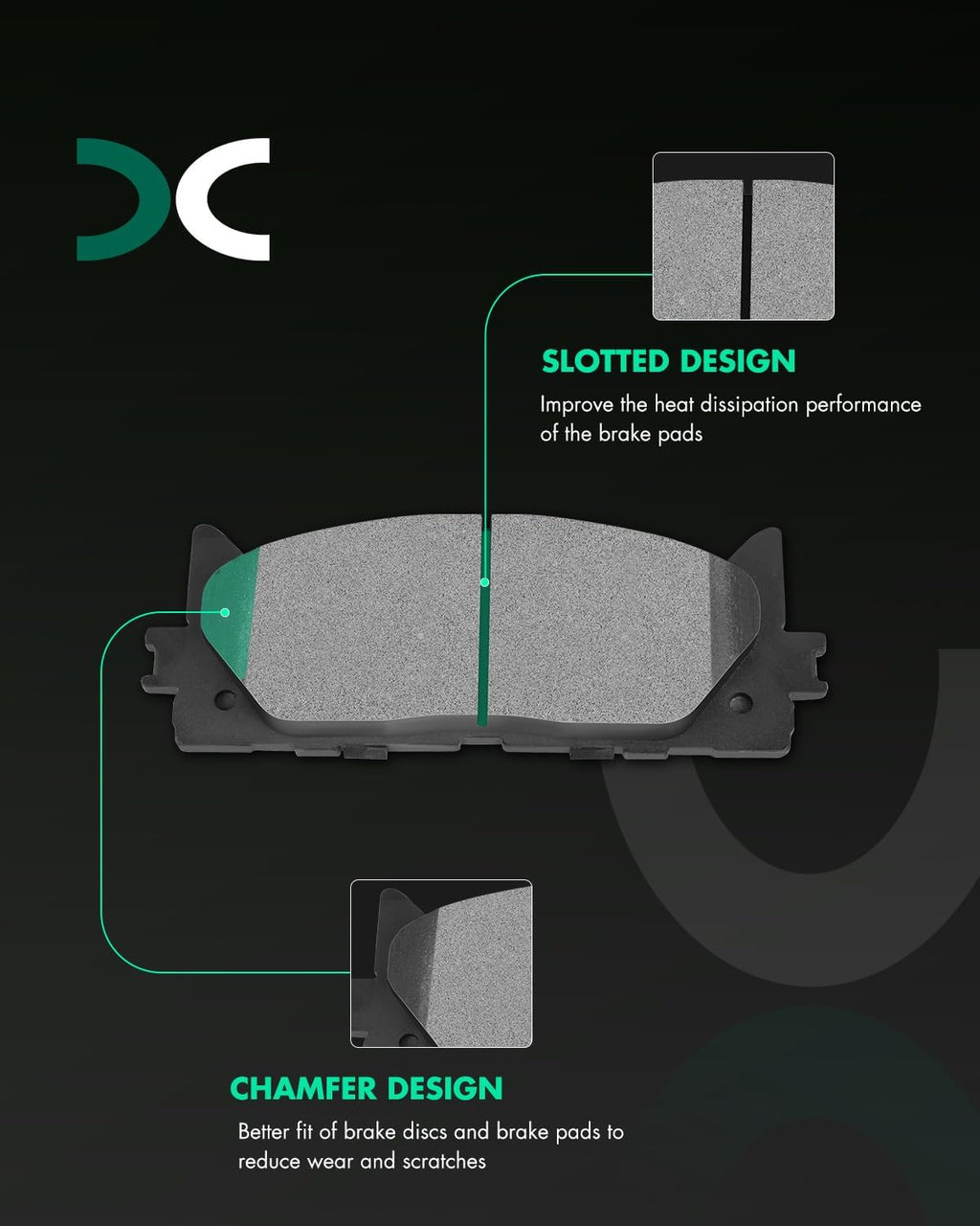 SCITOO Brake Kits For Lexus For ES300h/For ES350 2013-2018,For Avalon 2013-2018,For Camry 2012-2017 Front Rear Drilled & Slotted Disc Brakes Rotors and Ceramic Brakes Pads 31434;31608;D1293;D1212