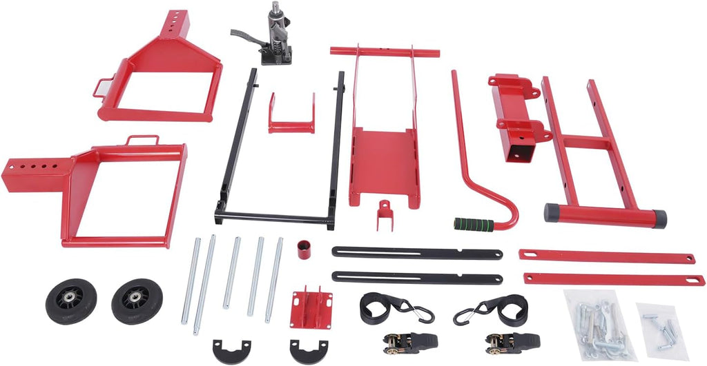 Hydraulic Lawn Mower Lift Garden Tractor Lift, Lawn Mower Lift Jack Telescopic Maintenance Jack, Lift Height Adjustable Lifting Platform for Riding Mowers, Tractors, ATVs (350lbs)