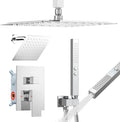 Shower System Shower Faucet Set, STARBATH 6'+12' Ceiling Mount Dual Rain Shower Head Set with 2 in 1 Handheld Spray,Rainfall Shower System with Diverter Valve and Trim Kit Complete,Chrome