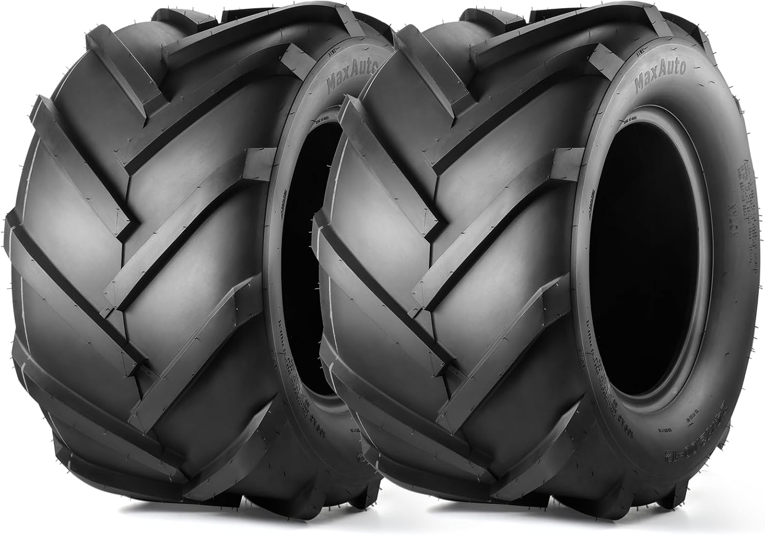 MaxAuto 24x12.00-12 Super Lug Ag Farm Tractors Rear Tires- 6 Ply Tubeless 24x12-12 Ridding Lawn Mower Tires, 24x12x12, 24-12-12, Set of 2