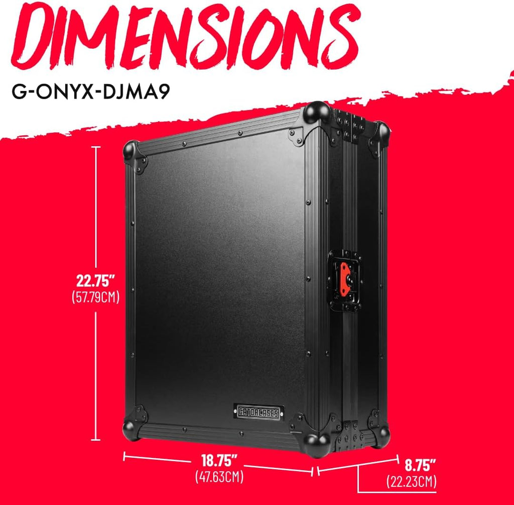 Gator Cases ONYX Series Flight Case for Pioneer DJ DJM-A9 DJ Mixer with Removable Front Pannel, (G-ONYX-DJMA9)