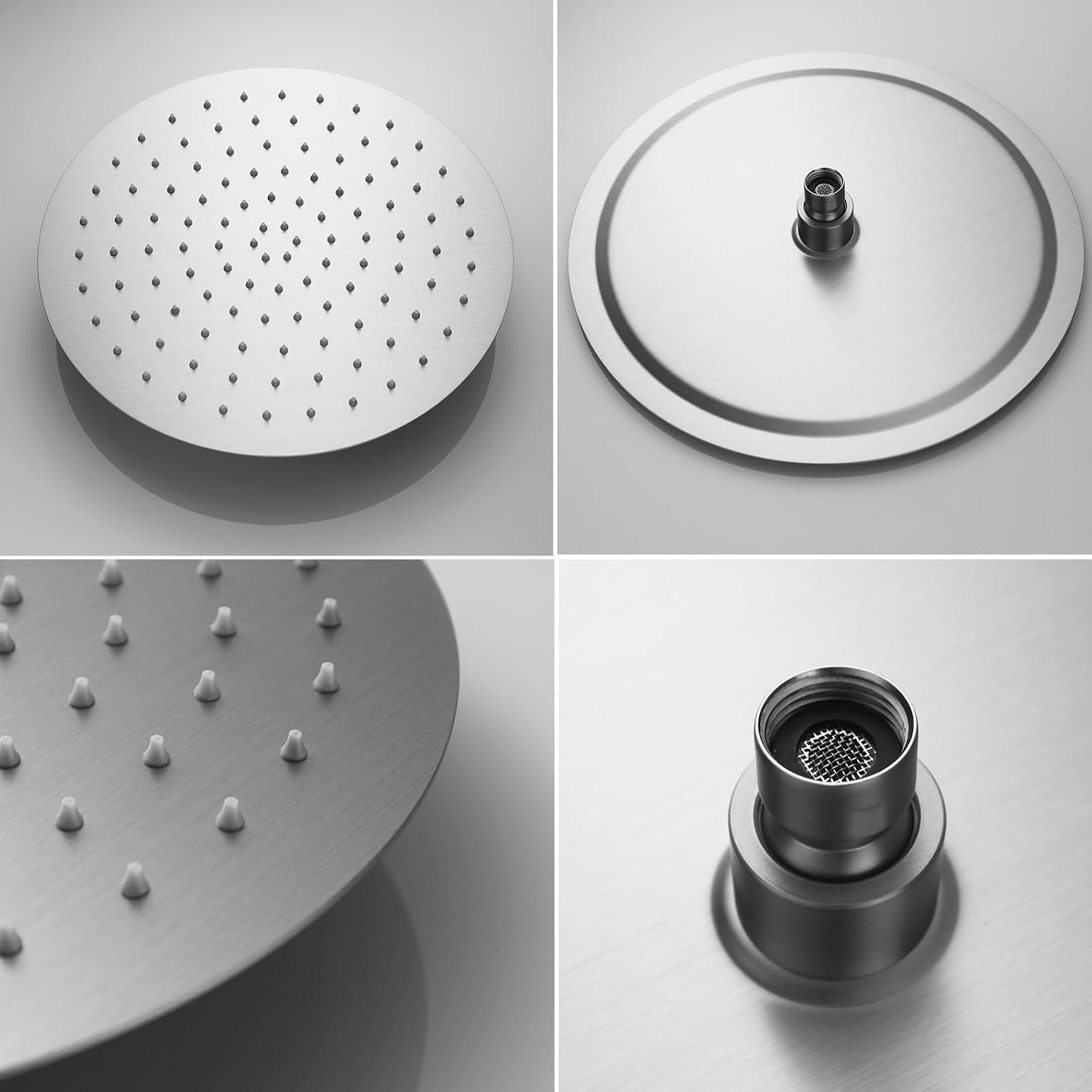 Brushed Nickel Shower System 3-Function Ceiling Shower Faucet Set with 12' and 8' Rainfall Dual Shower Head and Handheld Shower with Adjustable Slide Bar, Full Body Shower System Fixture