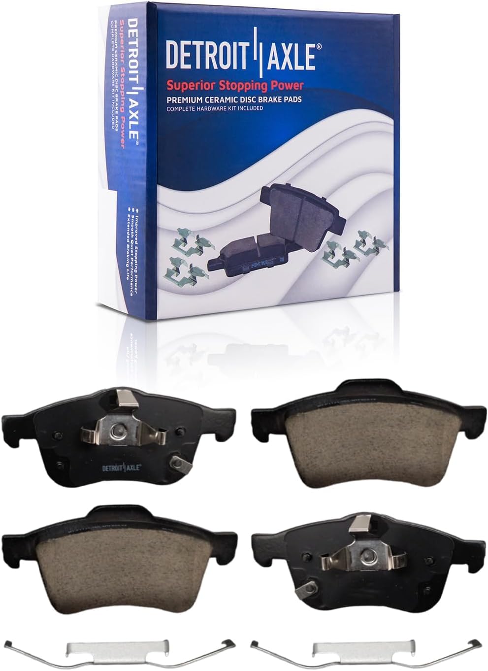 Detroit Axle - Brake Kit for Fiat 2014-2020 500L, Disc Brake Rotors Ceramic Brakes Pads 2015 2016 2017 2018 2019 Replacement : 12.01' inch Front and 10.39' inch Rear Rotor