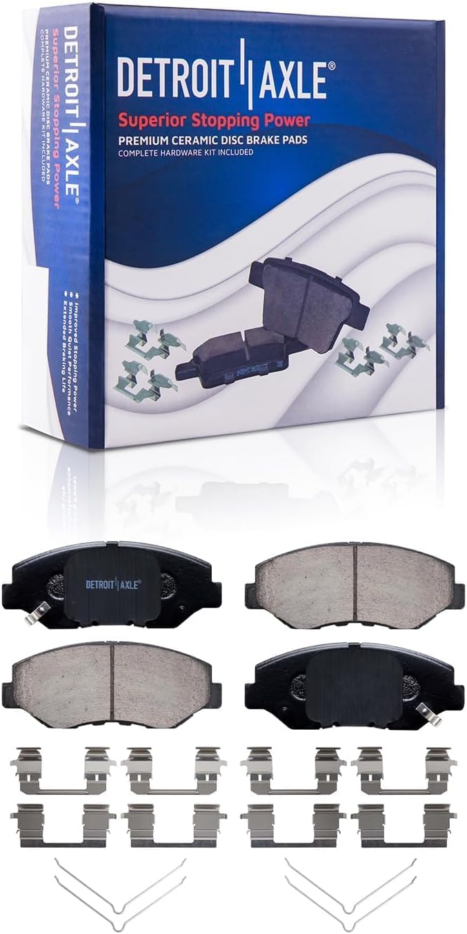 Detroit Axle - Brake Kit for 2013-2015 Honda Civic 2014-2015 Acura ILX, Disc Brake Rotors Ceramic Brakes Pads with Hardware Replacement: 11.10' inch Front and 10.24' inch Rear