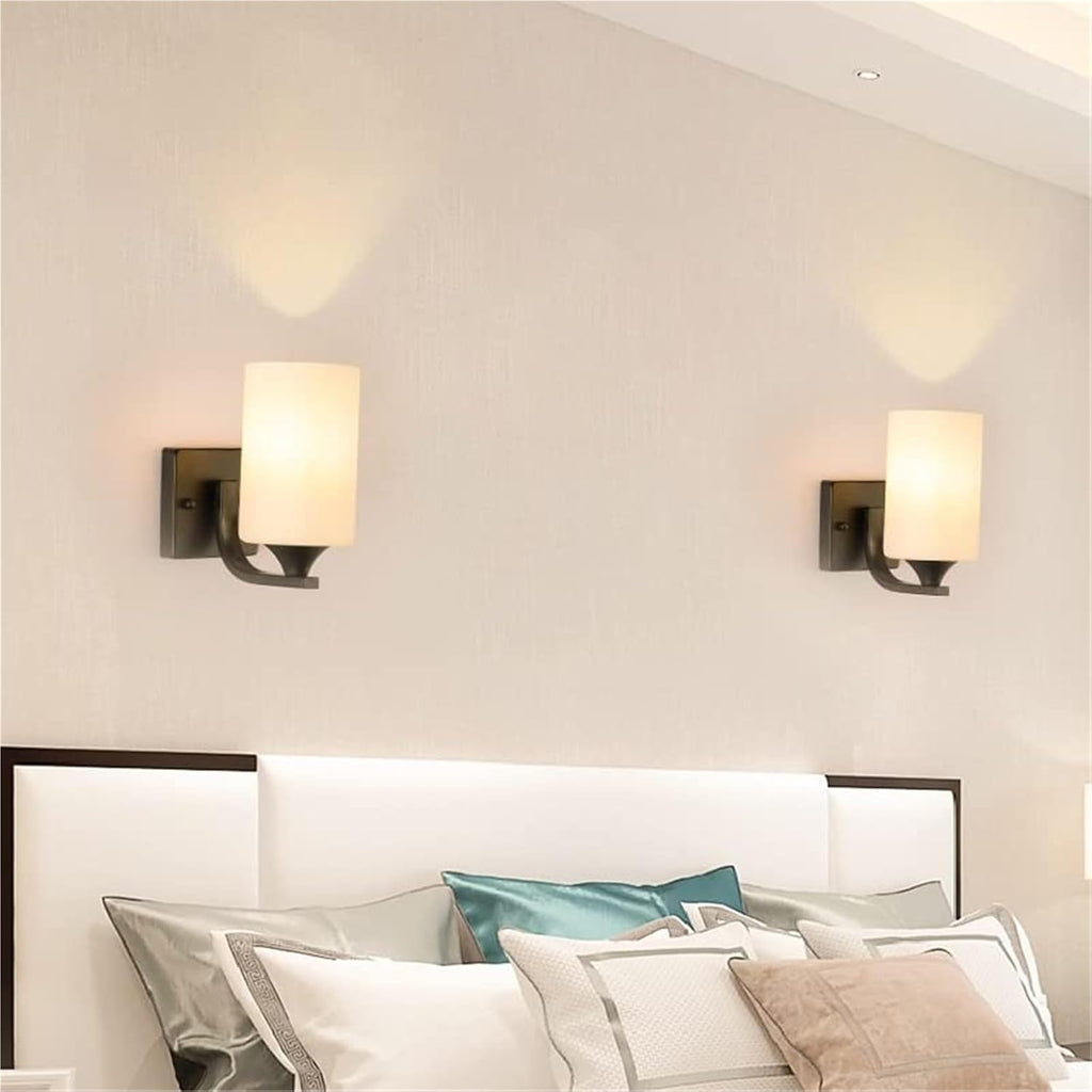 1/2-Light Modern Wall Sconces, Mid-Century Indoor Wall Lamps with Wrought Iron Painted Body, Vintage Industrial Vanity Wall Light Fixture for Bedroom, Living Room, Hallway, Bathroom(7.1in)