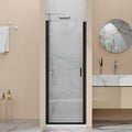 28' x 72' Pivot Shower Door, 1/4 inch Tempered Glass Panel Pivot Swing Shower Door in Matte Black Finish, Semi-Frameless Design