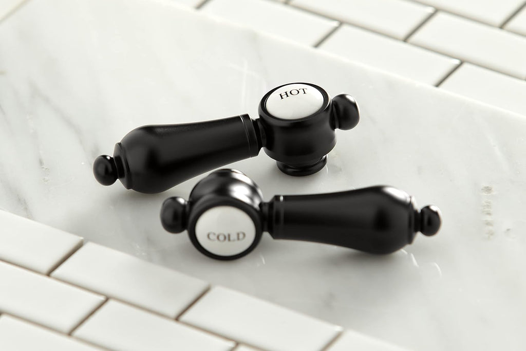 Kingston Brass KS2980BAL Heirloom Widespread Bathroom Faucet, Matte Black, 13.63 x 6.31 x 11.5