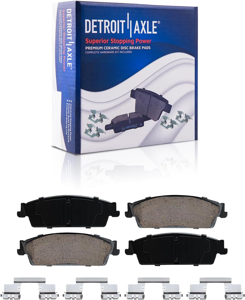 Detroit Axle - Brake Kit for Chevy GMC Silverado Sierra 1500 Suburban Yukon XL Avalanche Tahoe Cadillac Escalade Drilled Brake Rotors Brakes Pads Replacement : 12.99' Front & 13.58' Rear Rotor