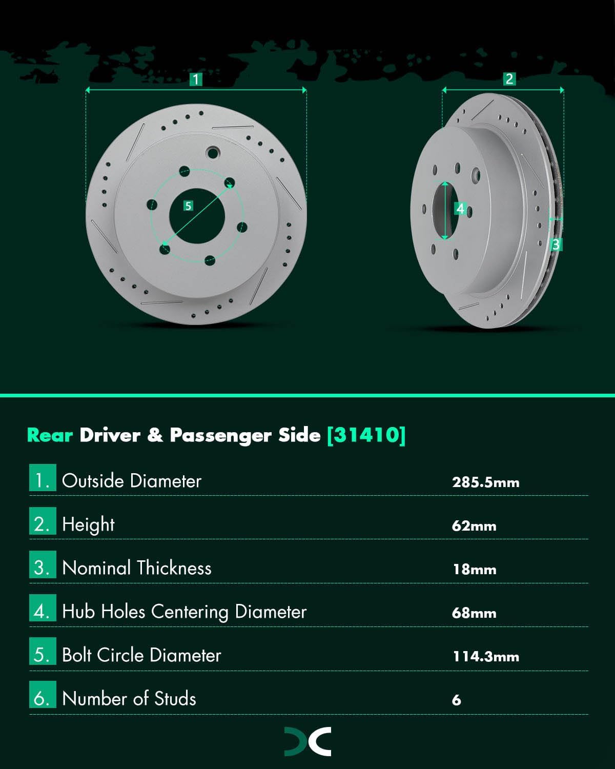 SCITOO Brake Kits, 4pcs Drilled Slotted Brake Rotors and 8pcs Ceramic Disc Brake Pads Set fit 05-16 for Nissan Frontier,05 08-15 for Nissan Xterra,09-12 for Suzuki Equator,Front and Rear