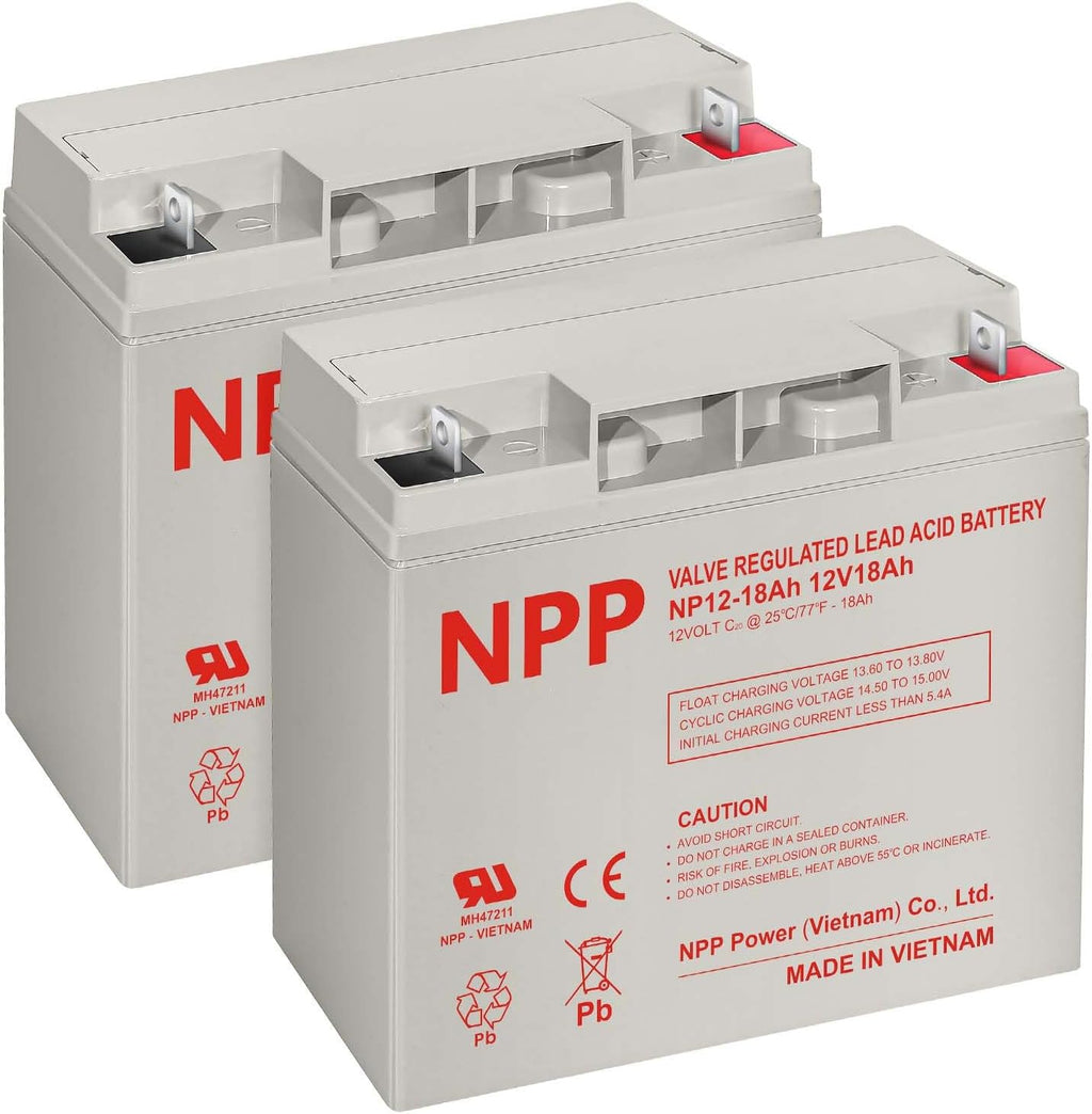 NPP NP12-18Ah (Nut & Bolt, 2 Pcs) NB Terminal 12V 18Ah SLA AGM Rechargeable Battery