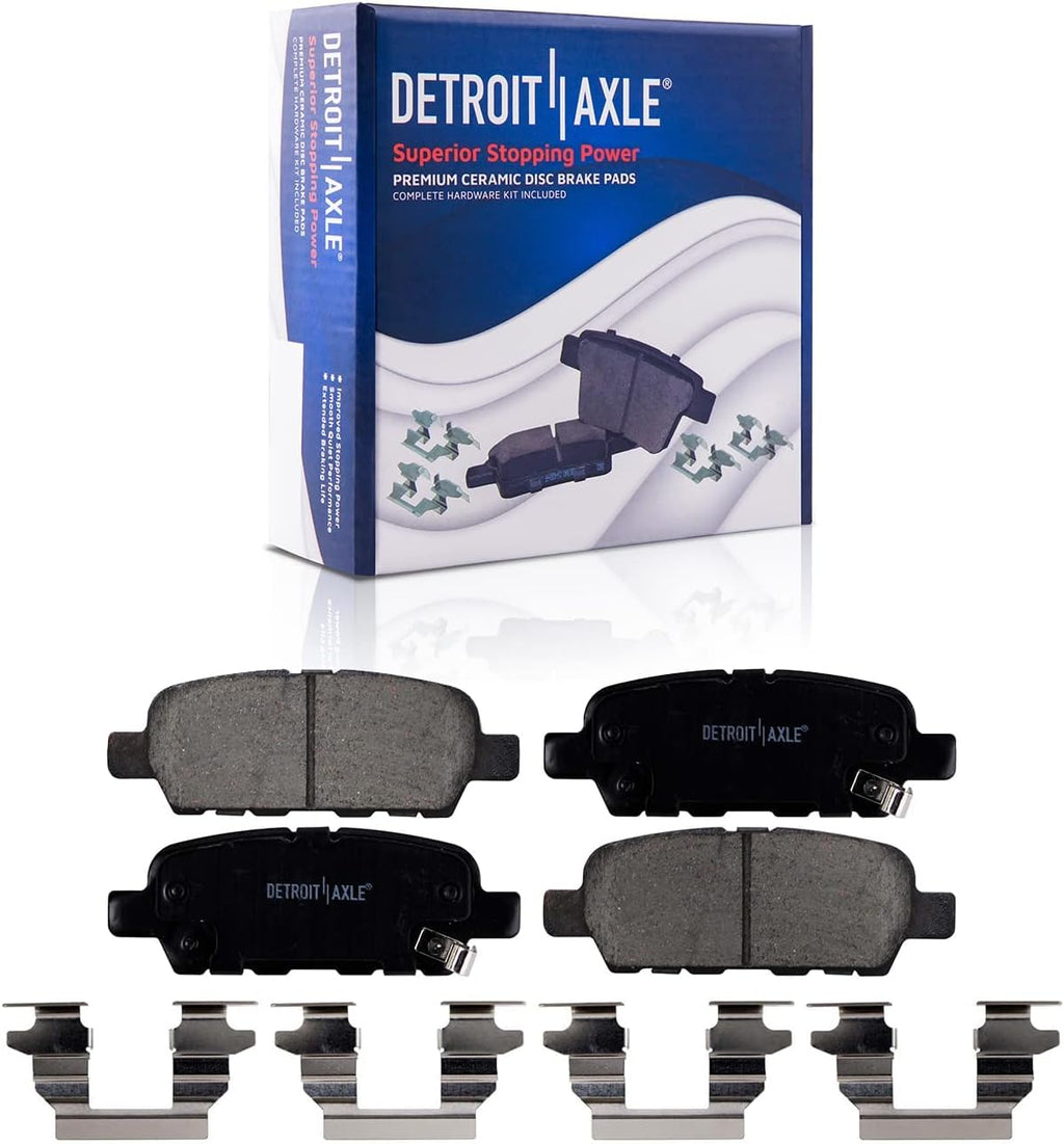 Detroit Axle - Brake Kit for Nissan Murano Infiniti FX35 FX45 Drilled & Slotted Brake Rotors and Ceramic Brakes Pads Replacement : 12.56' inch Front Rotor and 12.13' inch Rear Rotor