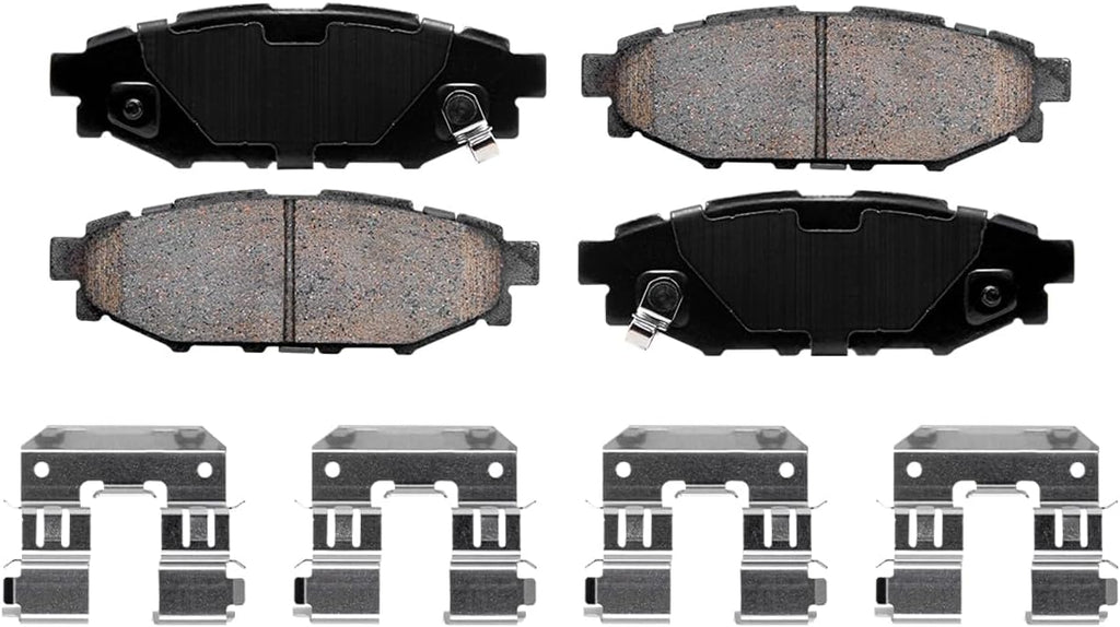 Detroit Axle - Rear Brake Kit for Subaru Impreza Crosstrek Forester XV Crosstrek, Drilled and Slotted Disc Brake Rotors Ceramic Brakes Pads with Hardware Replacement : 10.79' inch Rotor