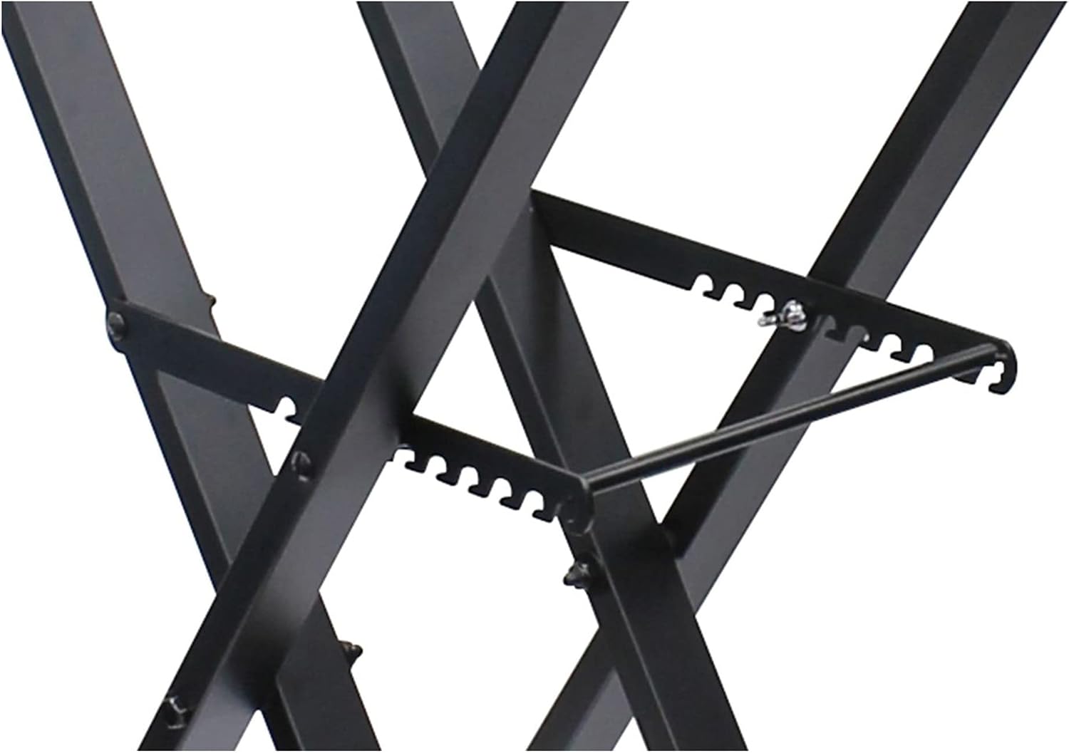 Black Two Tier X-Stand with Mic Boom and Top Shelf